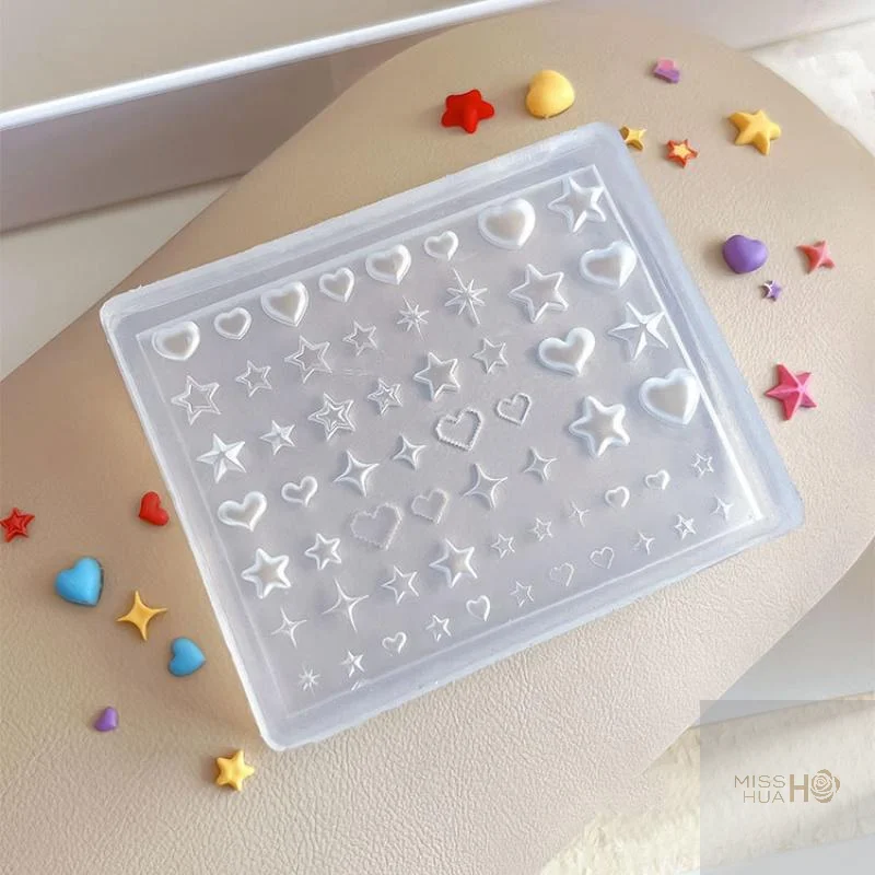 Novel 3D Silicone Mold for Heart Star Pentagram Nail Artistry - Detail 4