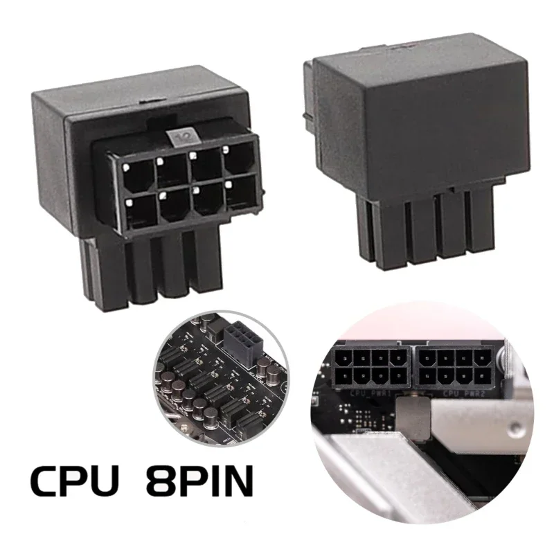 ATX8Pin Female 90 Degree Angled To 8Pin Male Power Adapter GPU Power Steering Connector For Desktops Graphics Card