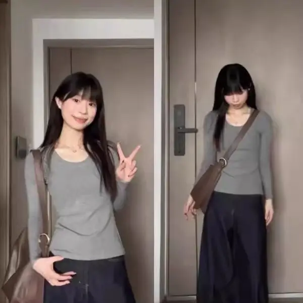 

Футболки с длинным рукавом, женские кружевные топы с цветочным принтом, облегающие легкие осенние нейтральные минималистичные городские повседневные модные крутые повседневные уличные футболки