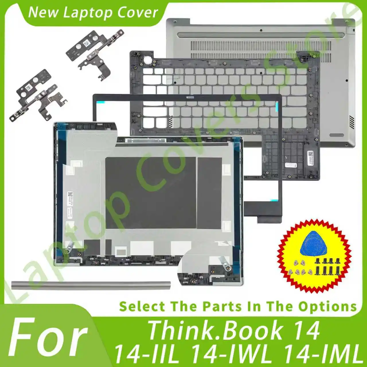 

New Cover For Think.Book 14 14-IIL 14-IWL 14-IML LCD Back Cover Front Bezel Palmrest Bottom Case Rear Lid Gray 14inch