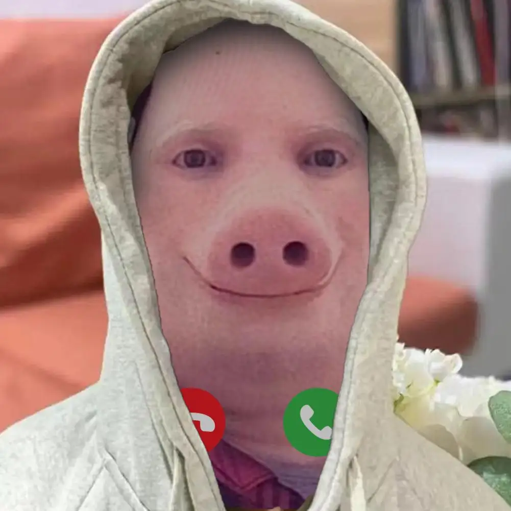 2PCS For John Pork Is Calling Interesting 3D Printed Seamless Mask John Pork Smiling Cosplay Facial Mask Party Cosplay Props image 6