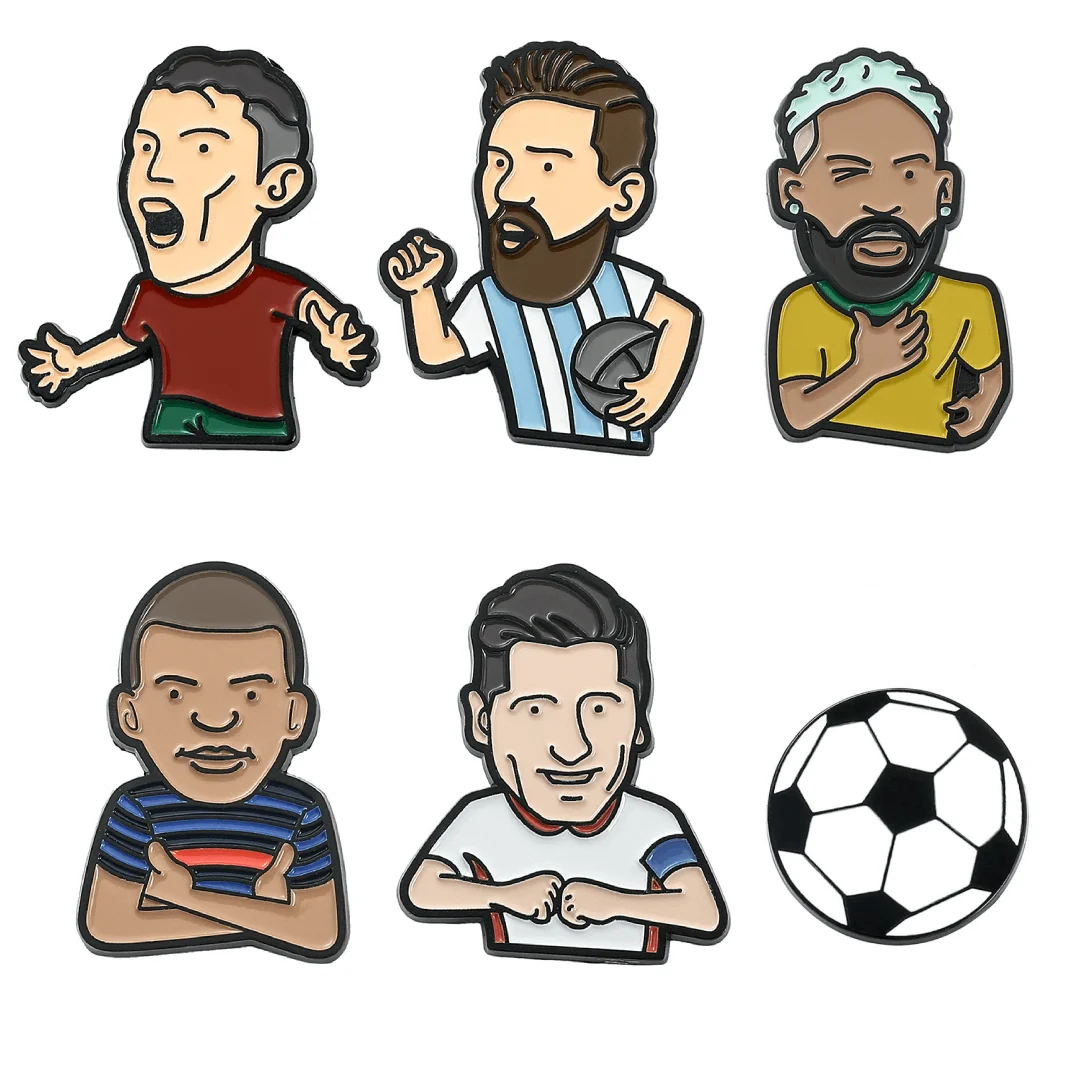 Kreative Fußball-Emaille-Pins-Serie: Fußballspiele-Abzeichen-Brosche als Accessoire-Geschenk für Fans und Freunde