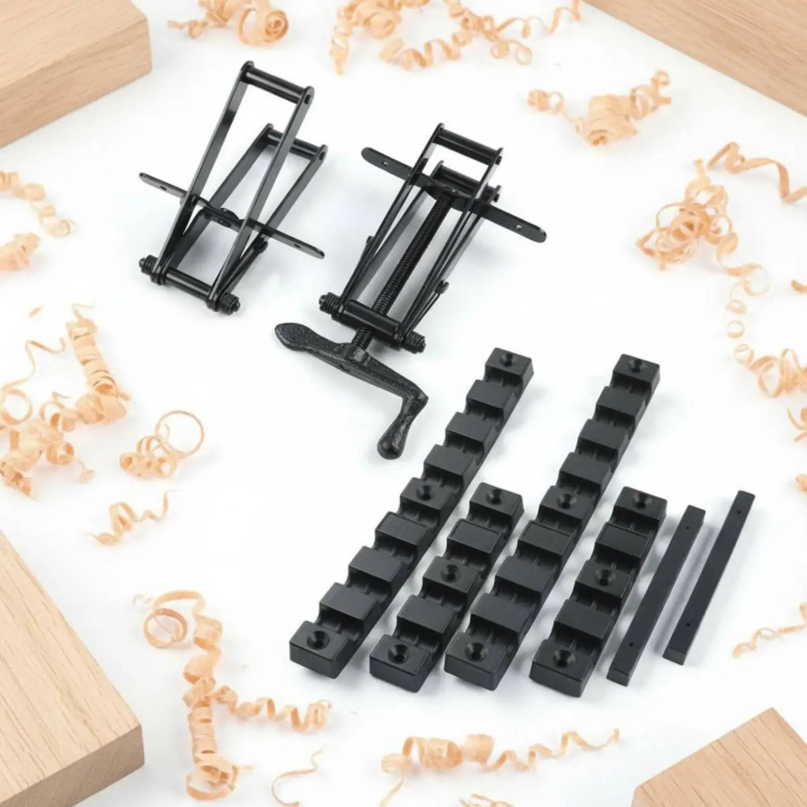 Professional Carpentry Panel Clamp Set with Notched Rods for Desk Top Assembly Rust Resistant Woodworking Supply