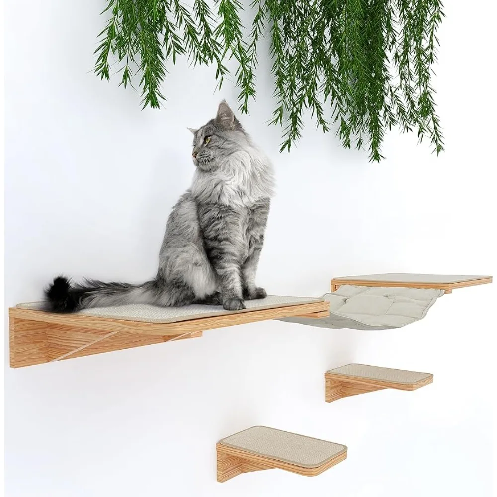 

Sisal Scratching Post Cats Scratchers for Cats Scratcher Cat Hammock Claw Sharpener 2 Cat Wall Shelves With 2 Steps Accessories