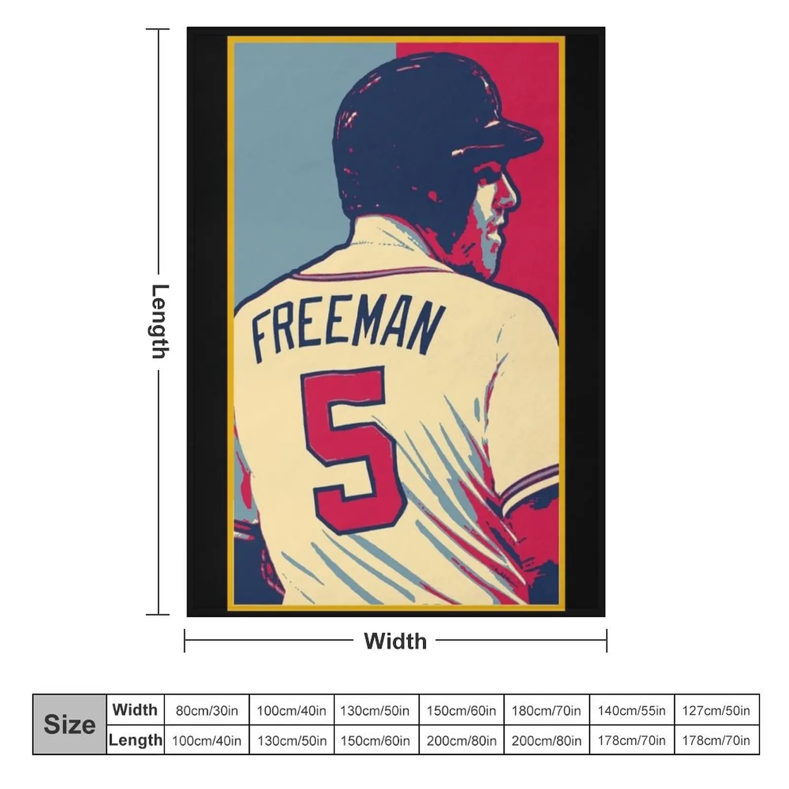 Freddie Freeman Artwork Throw Blanket Kid'S Soft Big Retros christmas gifts Blankets