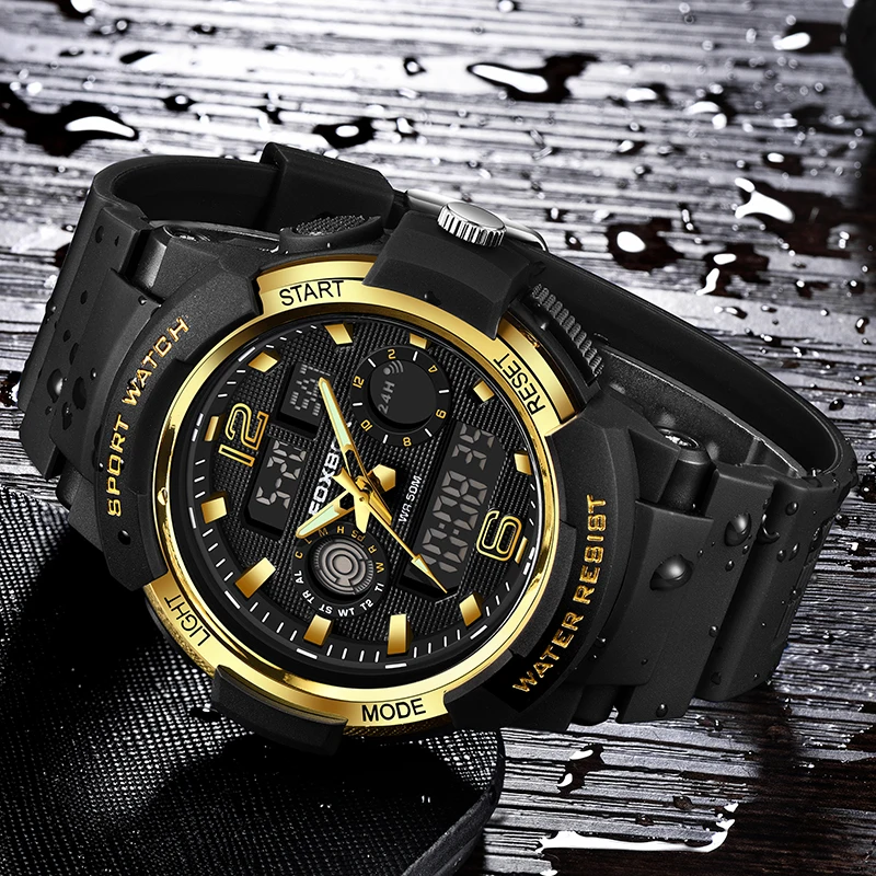 

FOXBOX New Digital Mens Watch Fashion LIGE Brand Sports Watchproof Quartz Wristwatch Military Luminous Watches Men Reloj Hombre