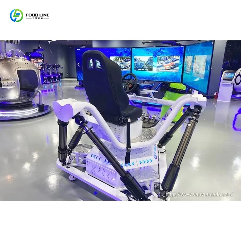 FL Electric Cylinder Race Car Arcade Machine 3D Car Driving Simulator Game 360 Degree Vr Car Racing Simulator 3 Screen 6 Dof