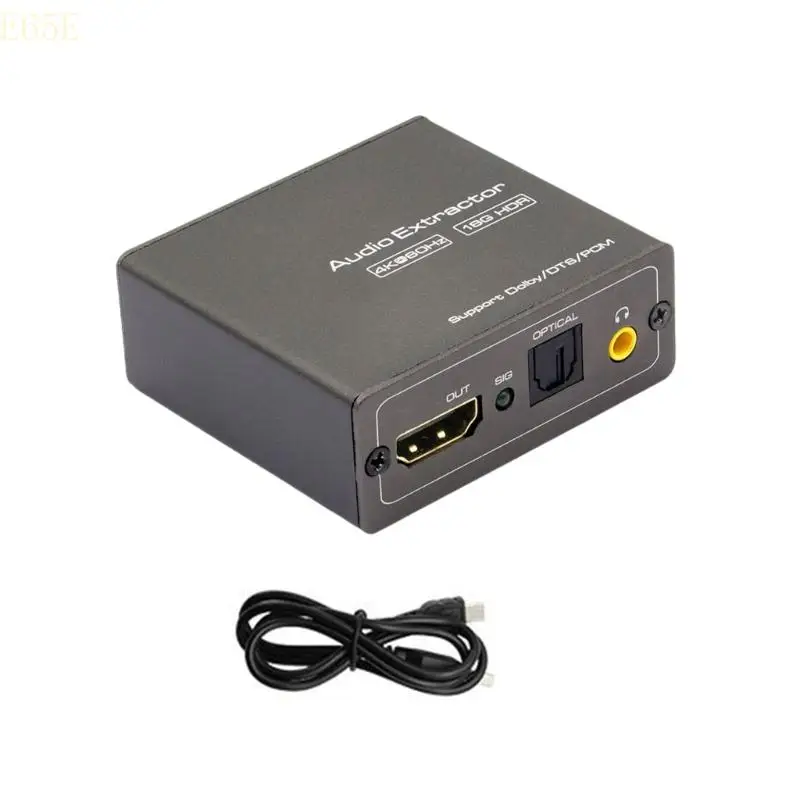 

E65E 4K60Hz HDTV-compatible Auditory Extractor Converter To 3.5mm Adapter Supports HDR10 And 18Gbps Bandwidth