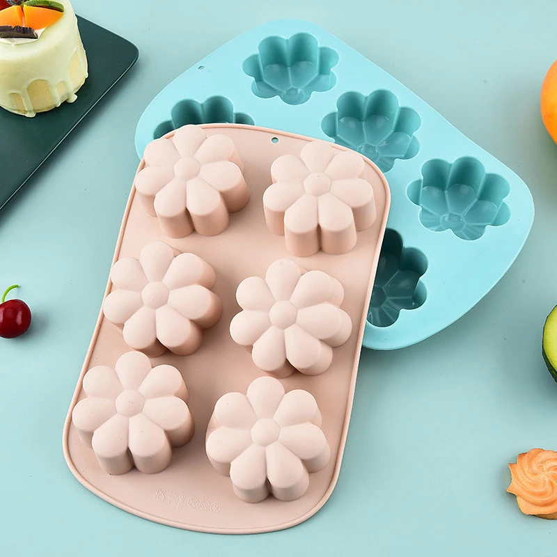 Picture 6: 【M】6-hole Silicone Cake Mold, Heart-shaped Silicone Mold, DIY Cake And Chocolate Baking Tool,  Mold.