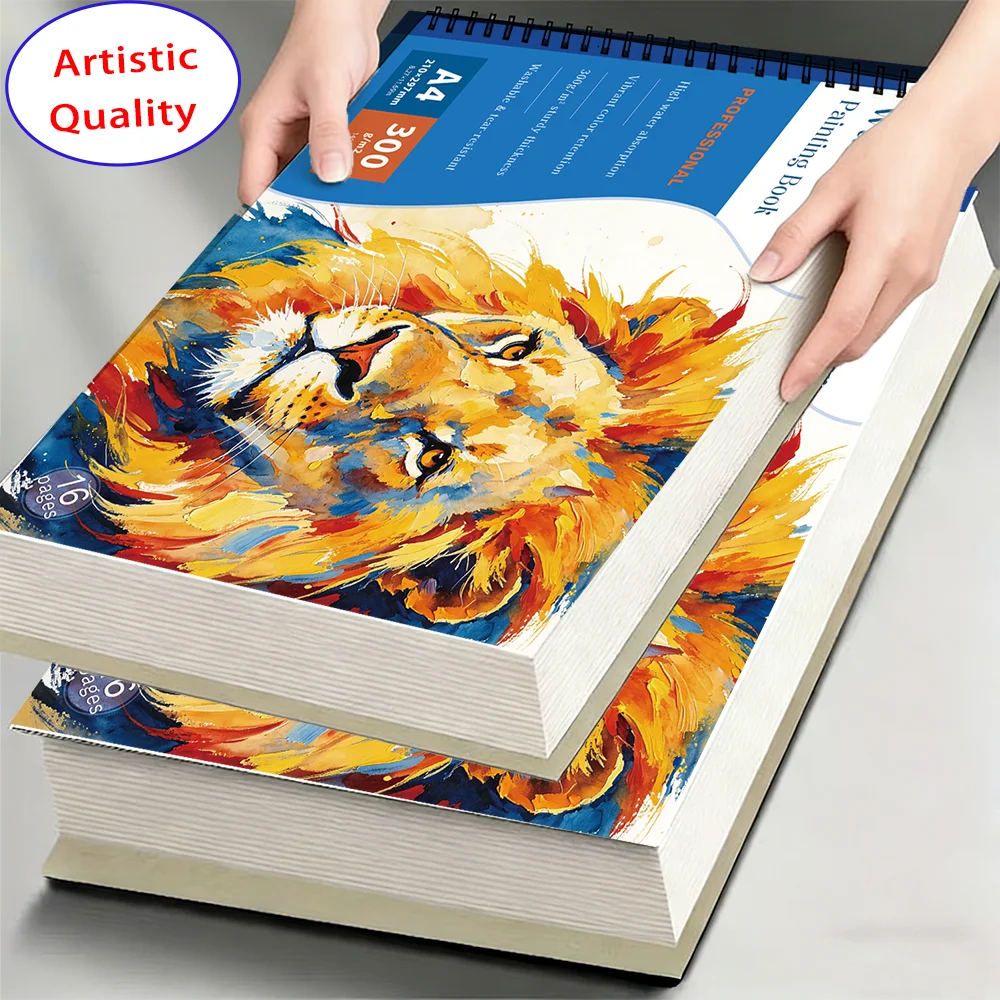 A4 & A5 Travel Watercolor Sketchbook, 300GSM Thick Paper, 16 Sheets, Compact Art Pad for Outdoor Sketching & Painting