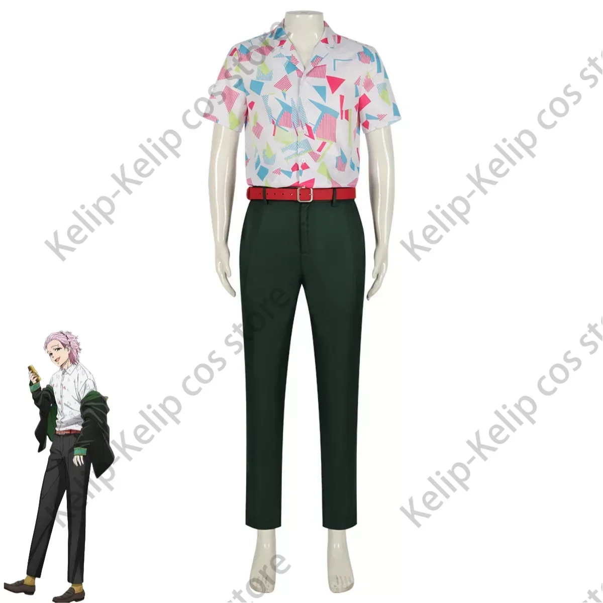 Anime Wind Breaker Mitsuki Kiryu  Cosplay Costume Black School Uniforms Printing Shirt Wig Adult Man Carnival Halloween Suit