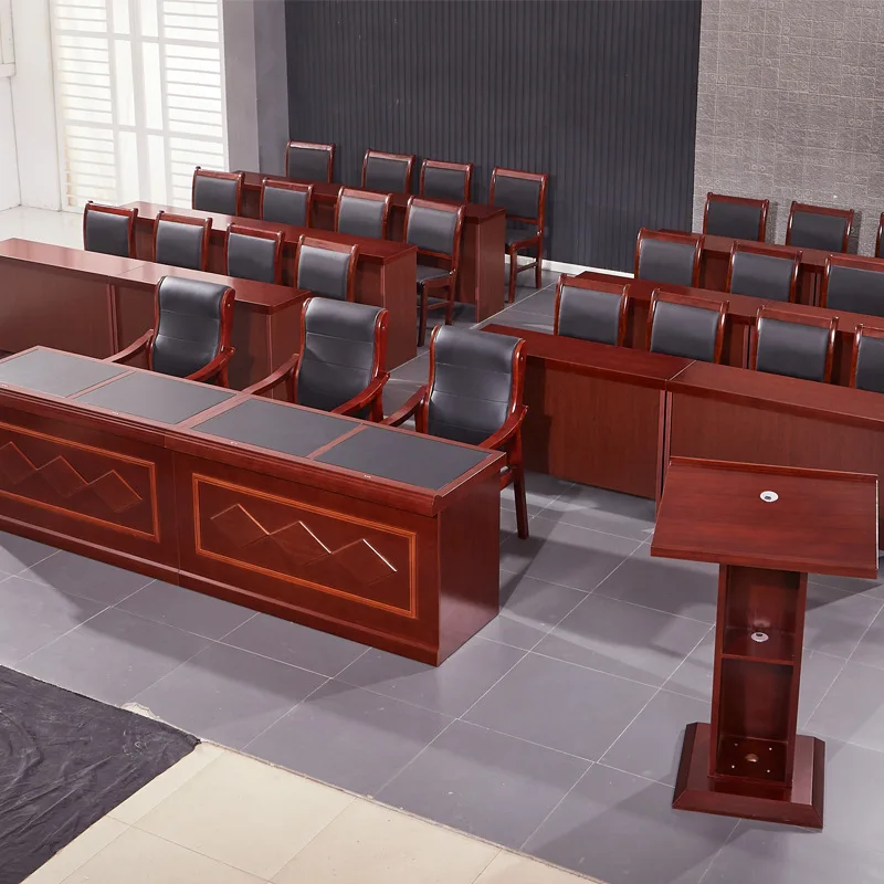 Modern minimalist paint MDF veneer double three-person strip conference table free combination