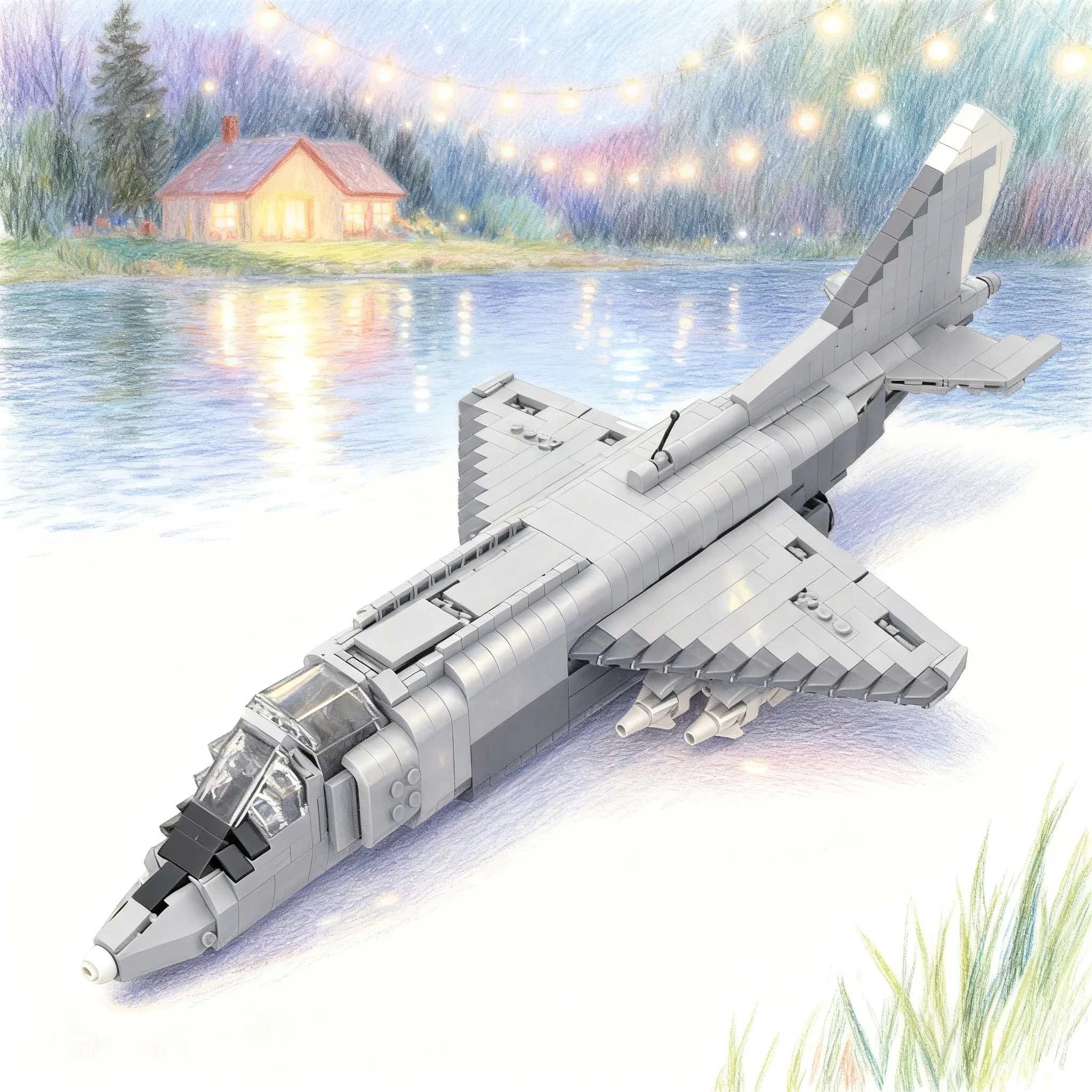 1132pcs MOC Yakovlev Yak-38 Forger 1 35 Scale Creator Creator Expert Model Building Blocks Christmas Gift Construction Toy 3D