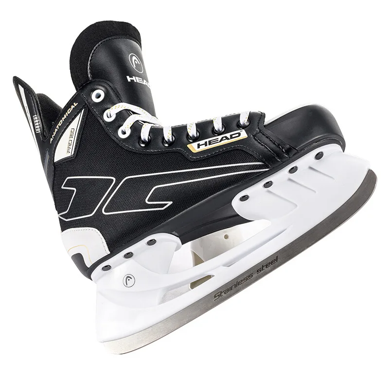 S180 หนังสีดํา ICE Hockey มีดใบมีดรองเท้าสเก็ต Patines จริงน้ําแข็งใบมีดเด็กผู้ใหญ่ขนาด 28-47 เริ่มต้น