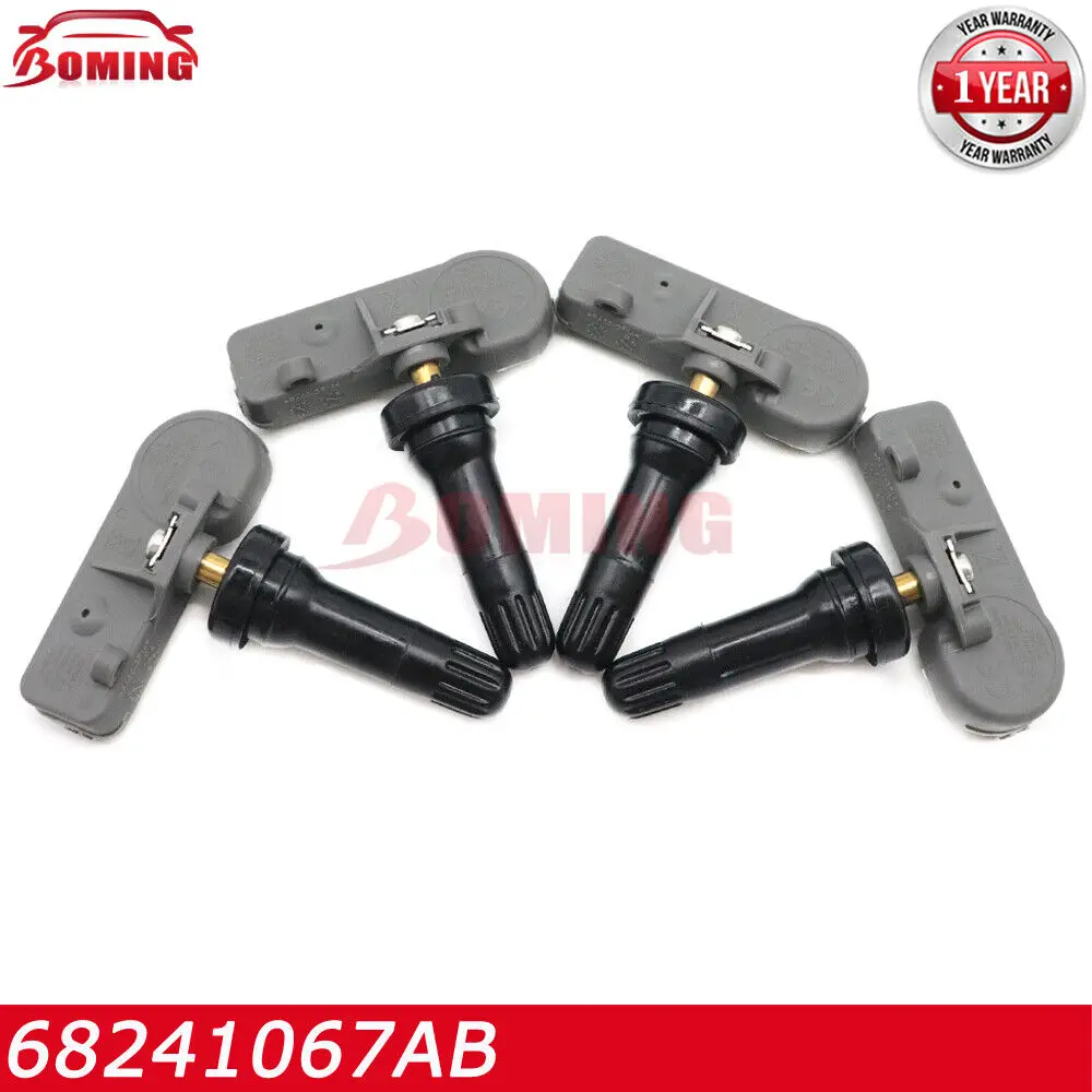 4PCS 68241067AB TPMS Sensor 433MHZ Tire Pressure Sensor 56029398AB 68402371AA For Jeep Wrangler Grand Cherokee For Dodge Journey