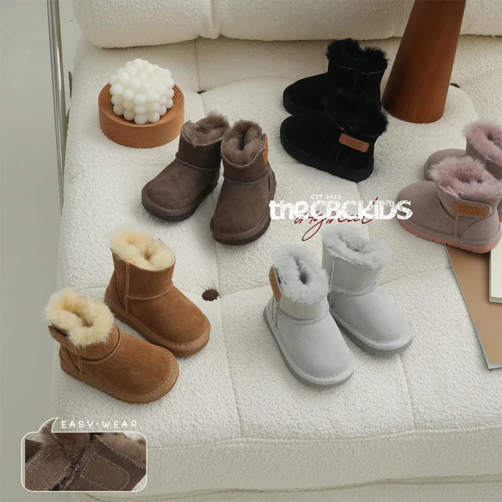 Children Winter Suede Snow Boots Thicken Plush Warm Shoes Kids Girls Boys Infant Botas Non-slip  Waterproof ankle boot