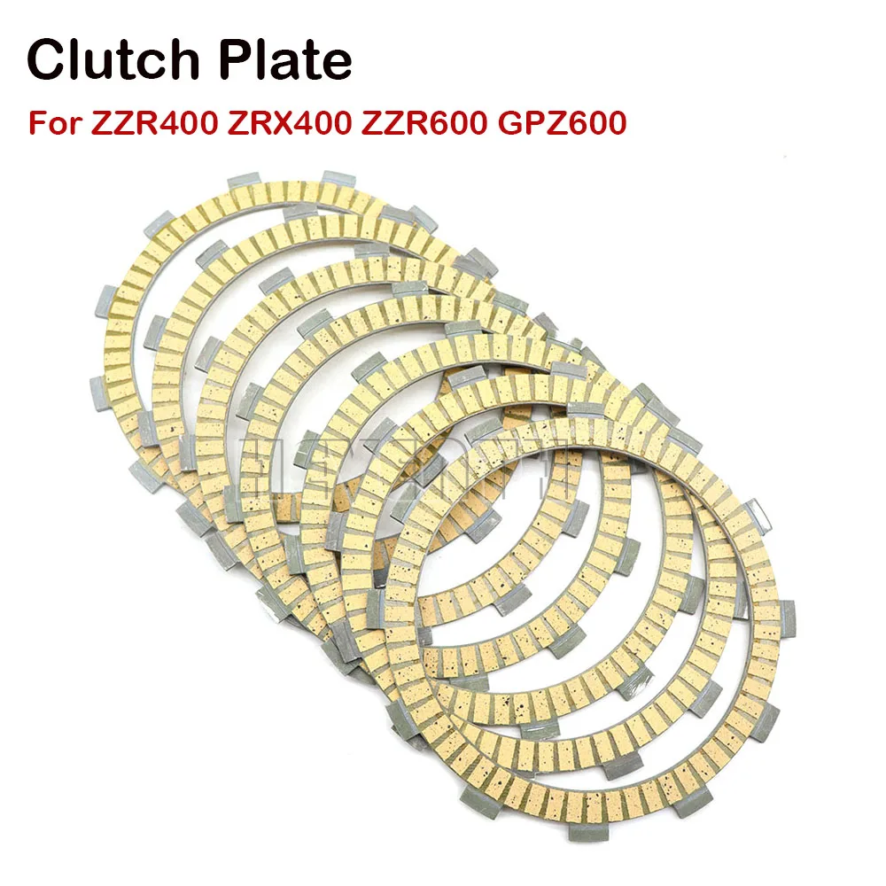 Motorcycle Clutch Friction Discs Plate Kit For Kawasaki ZZR400 ZZR600 ZRX400 GPZ600 ZZR 400/600 GPZ KLE400 KLE500 Accessories