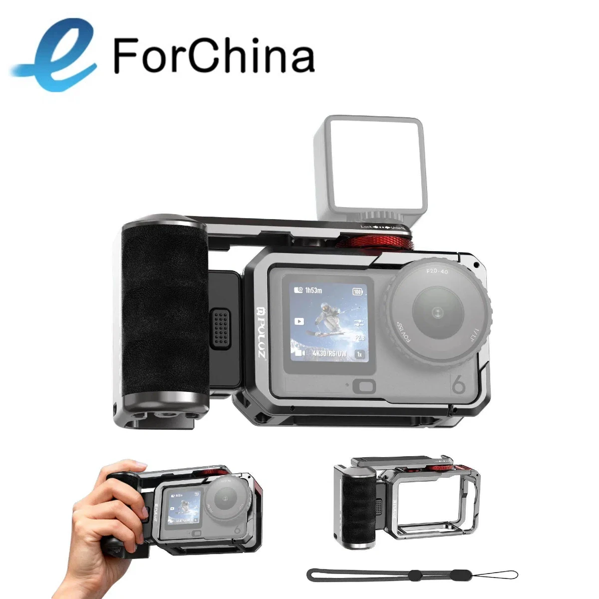 

PULUZ for DJI Osmo Action 6 Metal Camera Cage Expansion Adapter with Handle Grip