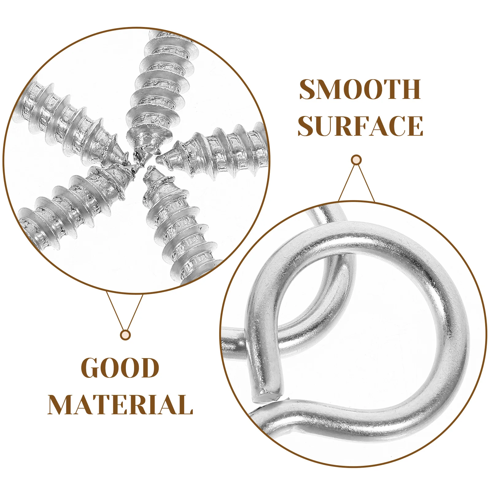 

10pcs Closed Eye Screws M6x90 Stainless Steel Self Tapping Hooks Heavy Duty Diy Eyelet Screw Craft Metal Screws For Home Office