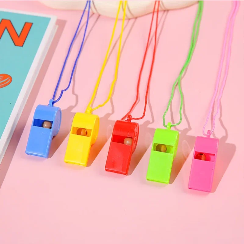 

Mini Whistle with Rope Football Sports Whistles Multifunction Cheerleading Color Whistle Children Toys Birthday Party Gifts