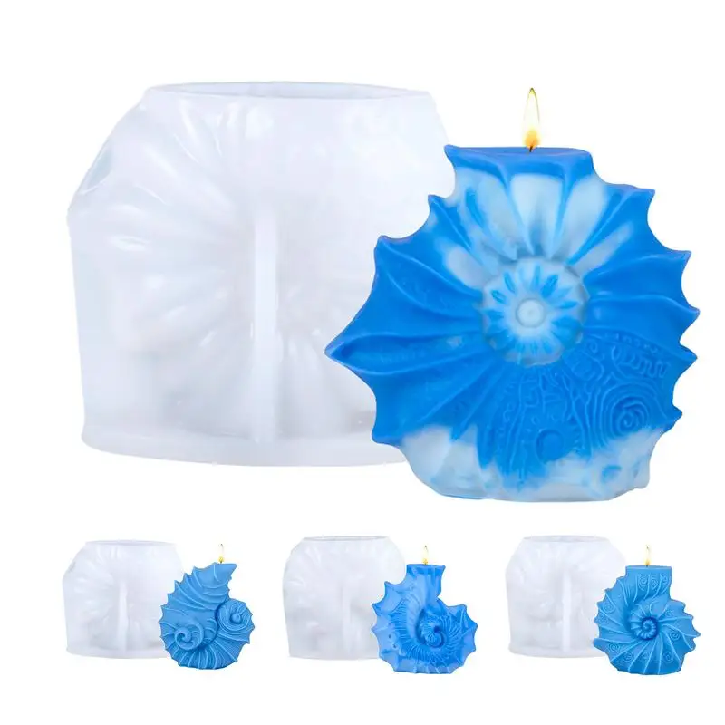 

Silicone Candle Molds Epoxy Resin Casting Molds Easy Release Semi-Transparent Heat Resistant Plaster in Conch Shape for Candy