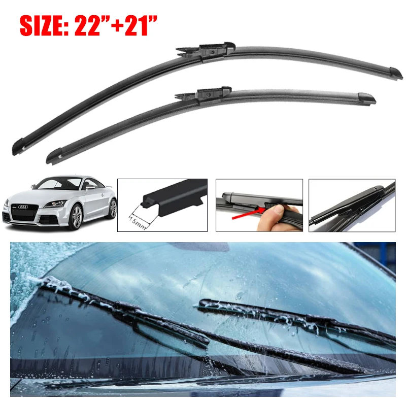 

Car Wiper Blade For Audi TT 8J 2006-2014 2007 2008 2009 2010 2011 Front Windscreen Windshield Wipers Sticker Auto Accessories