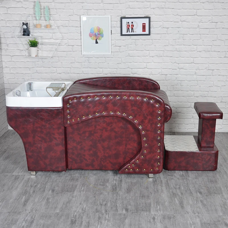 Barber Shop Spezielles Shampoo-Bett, halb liegend, High-End-Salon, Wasserwaschbett, europäischer Stil, einfacher Friseursalon