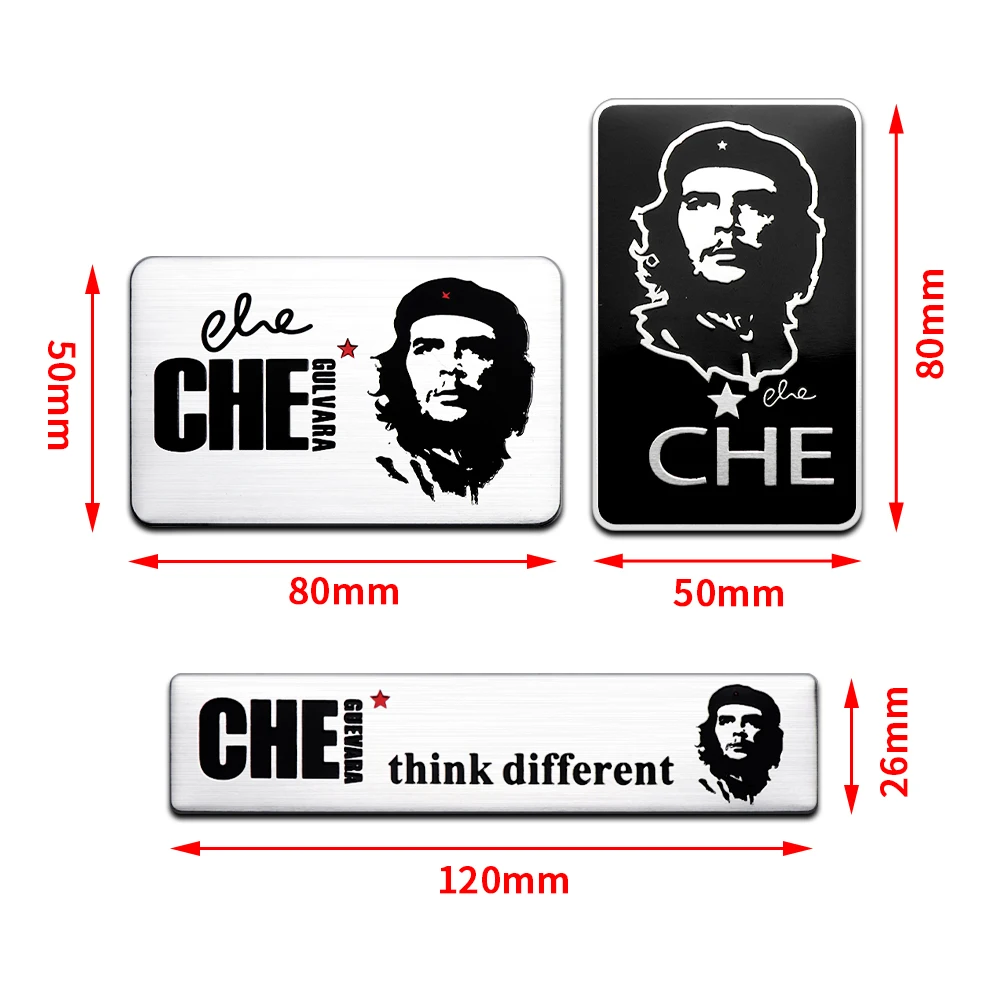 Car Universal Metal 3D Aluminum Alloy Cuba Movement Leader Emblem Stickers Che Guevara Sticker Decoration Decal Auto Accessories