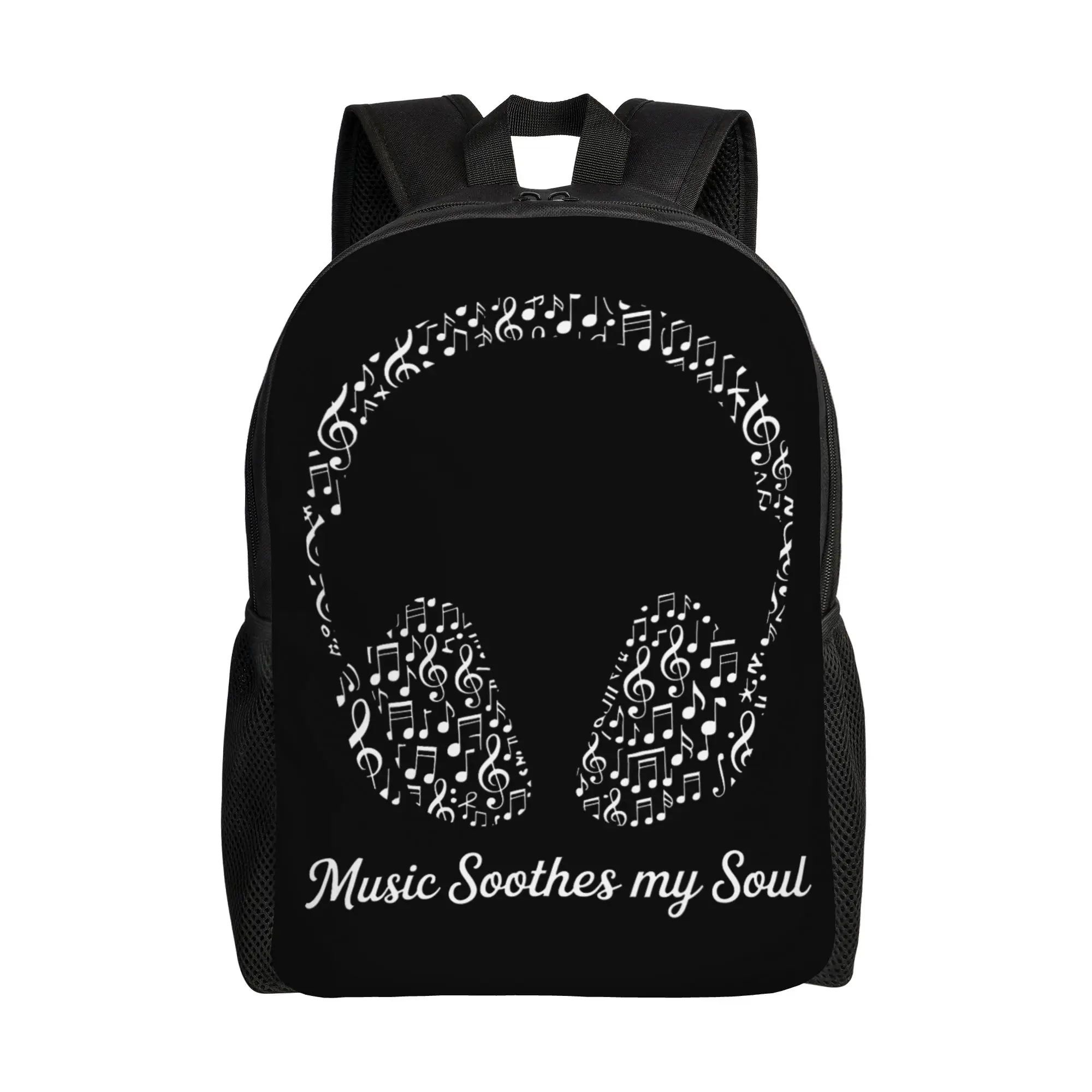 Music Soothes My Soul Backpack  Camping Backpacks Men Custom Large School Bags Cool Rucksack