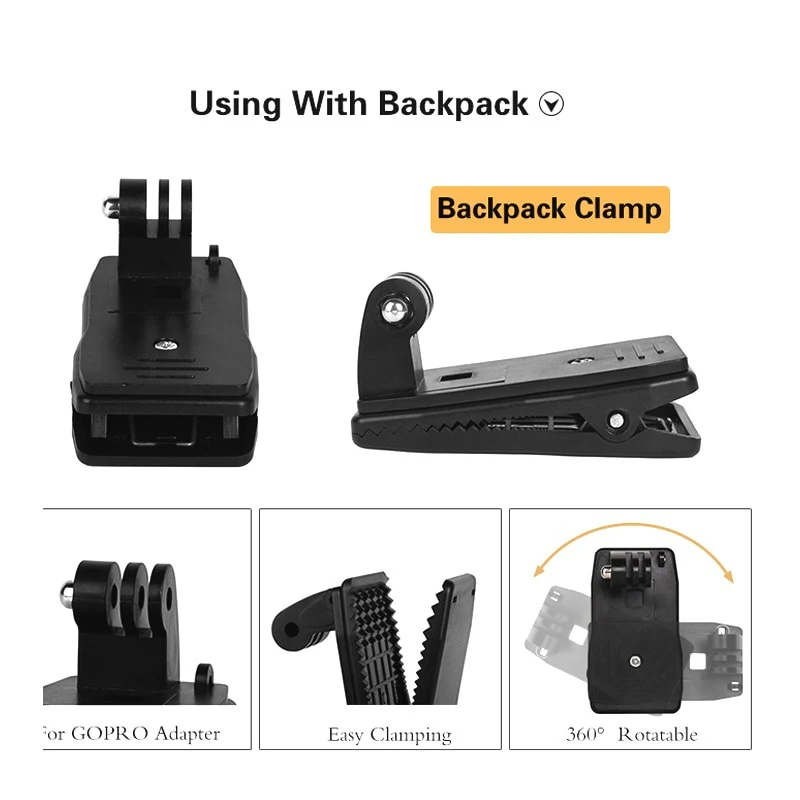 4 in1 Backpack clip fixed bracket with J-shaped base frame screw for DJI osmo Pocke/ Pocket 2 camera gimbal camera accessories