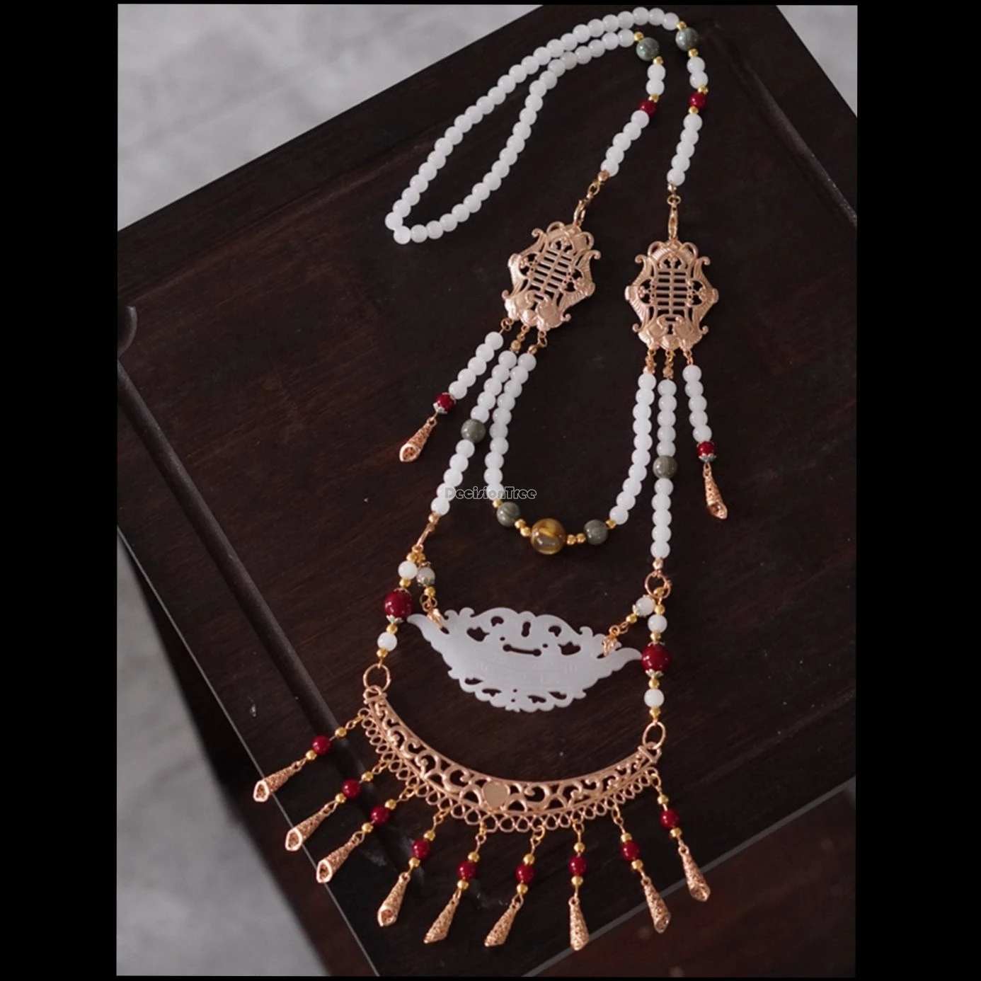 2026 chinese improved traditional national style hanfu accessory long multi-layer design women ancient cosplay hanfu necklace