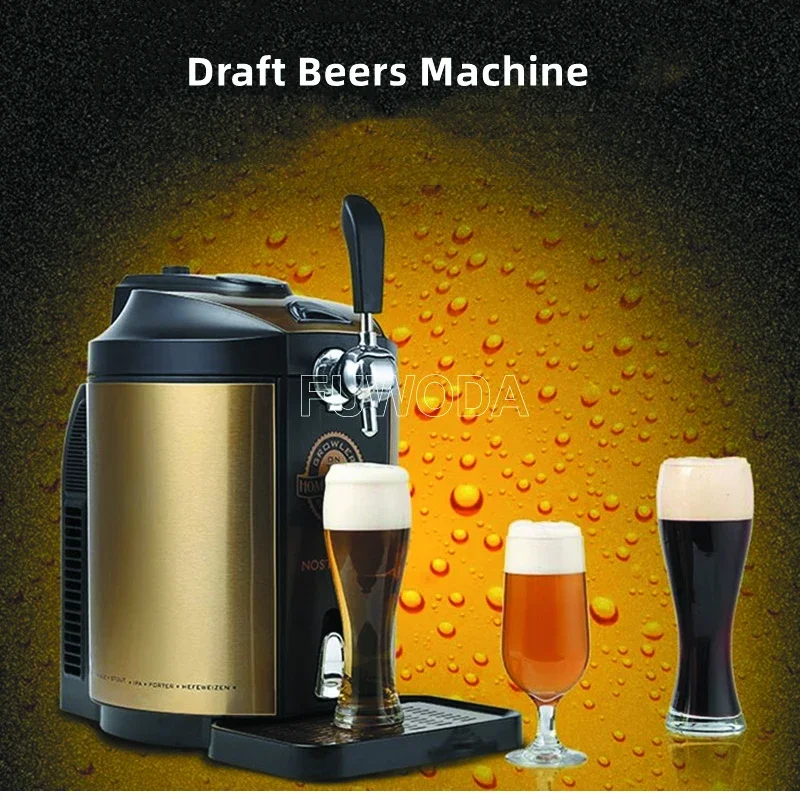 5L Keg Automatic Self-Brewing Beer Equipment Mini Semiconductor Cooling Draft Beer Dispenser Small Barbecue Draft Beer Machine