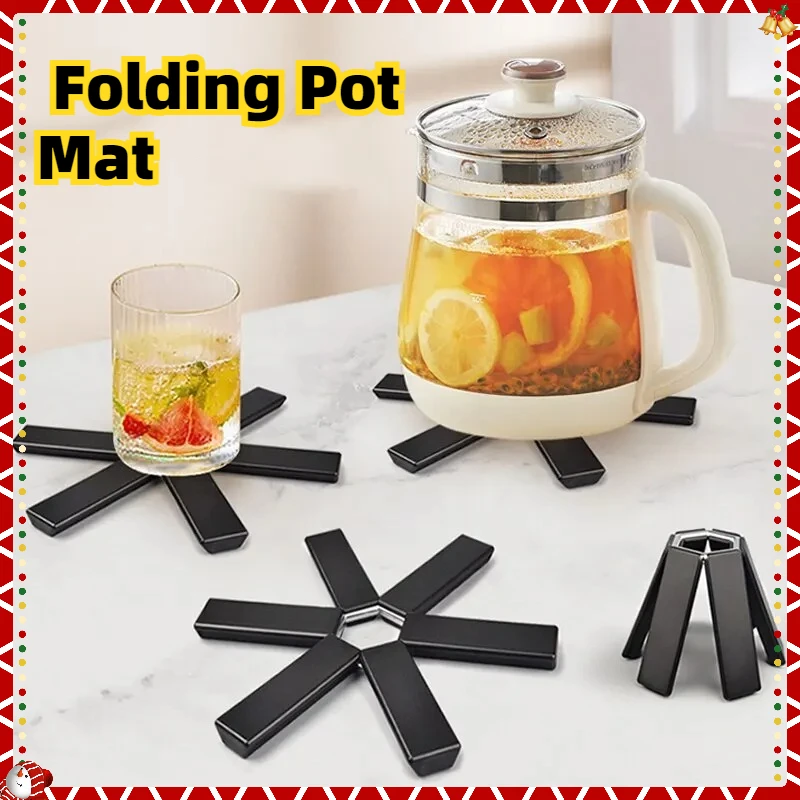 2025 Best Seller Folding Pot Mat – Heat Insulation Coaster for Pots/Pans, High-Temp Resistant Kitchen Dish Placemat