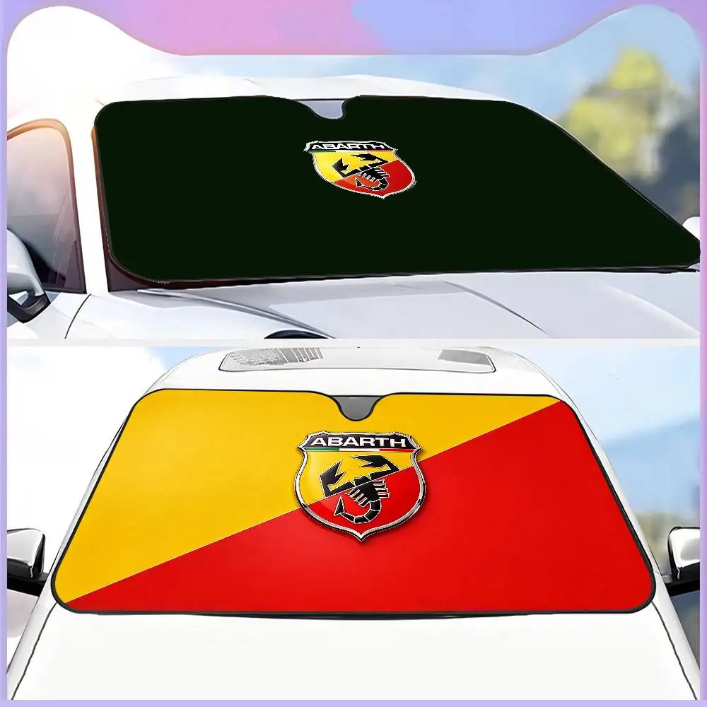 ABARTH Italy Car Car Sunshade Shield Windshield Window Sun Blocker Cover Interior Protection for Truck SUV Visor Universal