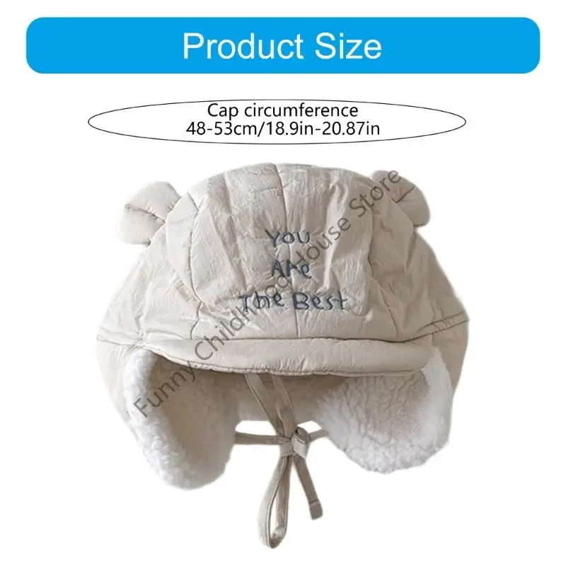 D0LA 유아 추운 날씨 모자 Rapiddry 면 혼합 귀 보안 모자 48-53cm