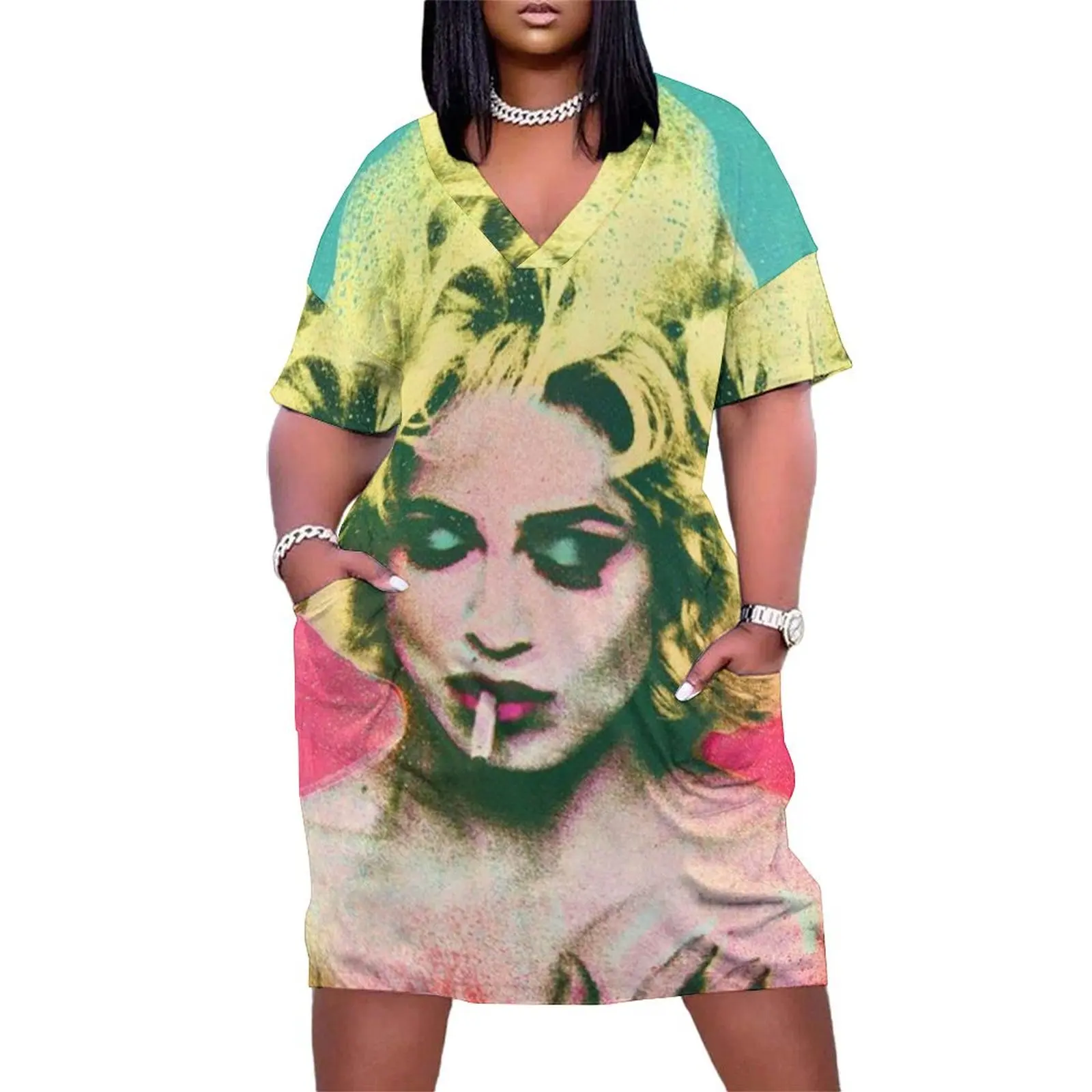 

Harmonious and Graceful Loose Pocket Dress woman dress birthday dress