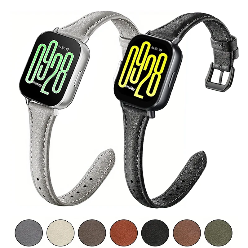 

Тонкий кожаный ремешок для часов Samsung Galaxy 6/7/FE/5Pro/4 Classic/Xiaomi watchS4, браслет 20/22 мм, ремешок Redmi Watch 5 Active/Lite