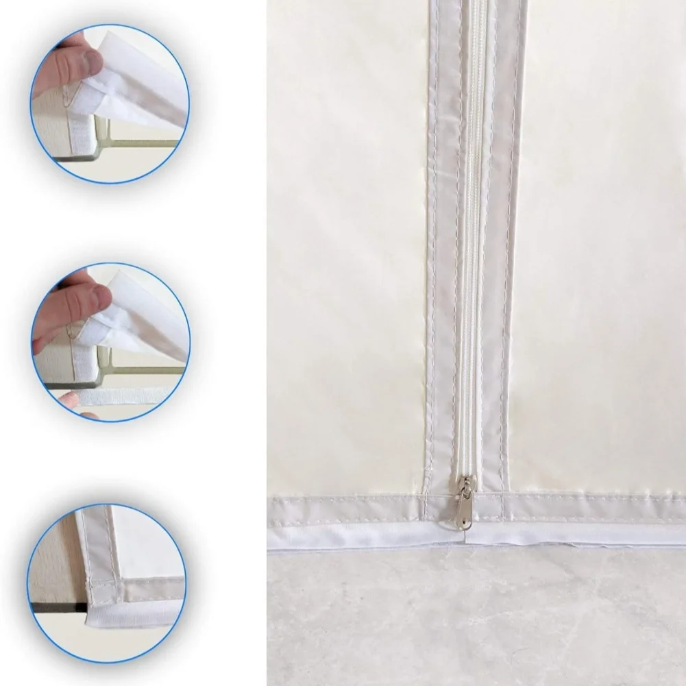 For Air conditioning sealing cloth for sliding doors with four zippers fits portable units and dryers up to 210 by 90 cm