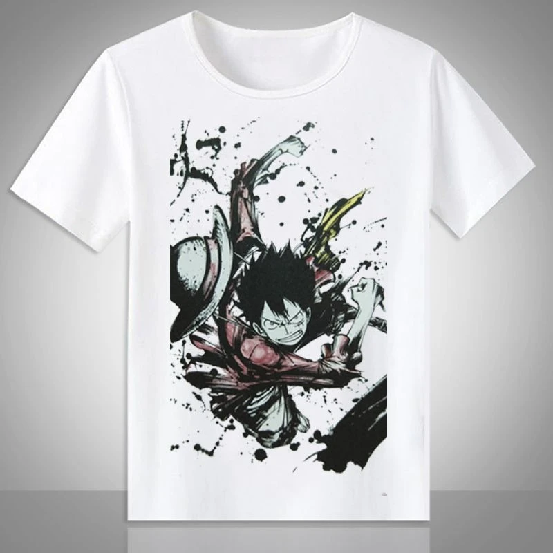 ONE Short-sleeved New Animation Luffy Sauron Tide Brand Nautical King Sports and Leisure Short-sleeved Trend Explosion PIECE Top