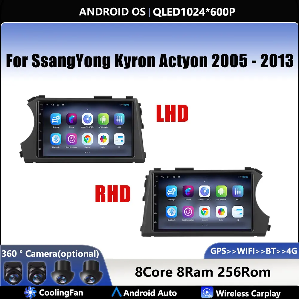 

7" 4G For SsangYong Kyron Actyon 2005 - 2013 Car Carplay Auto Android OS Radio Navigation GPS Multimedia Video Player BT 5.0