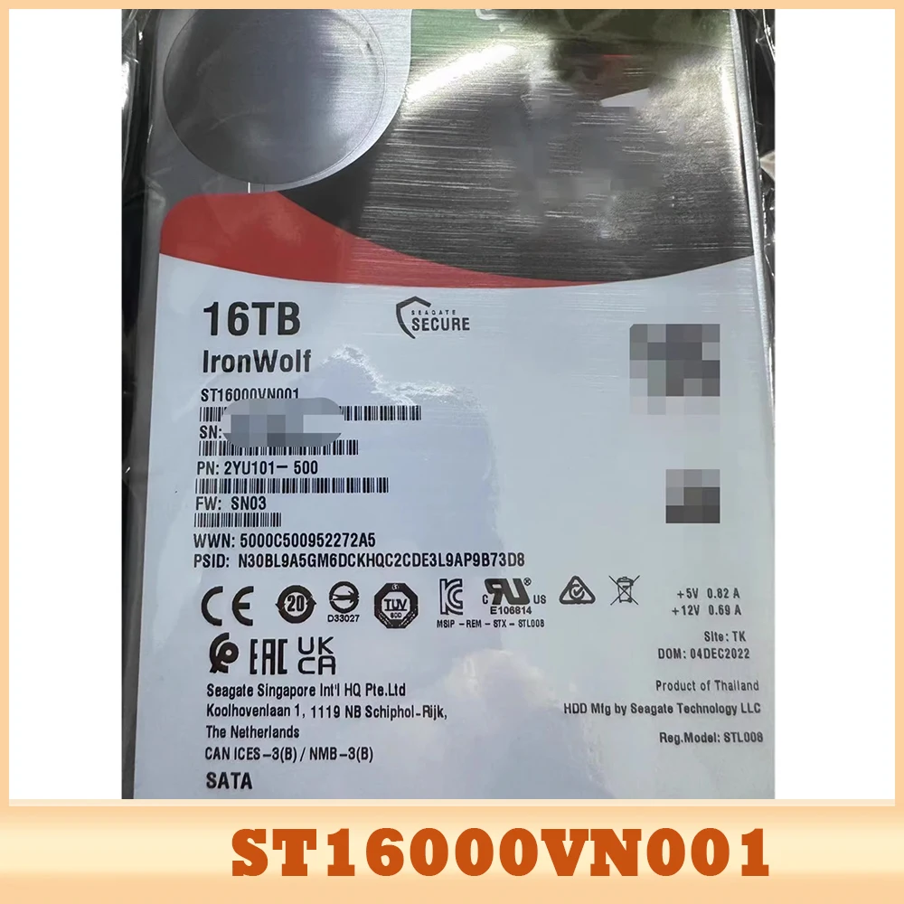 

ST16000VN001 For Seagate NAS Hard Disk 16TB 3.5" SATA 7.2K HDD