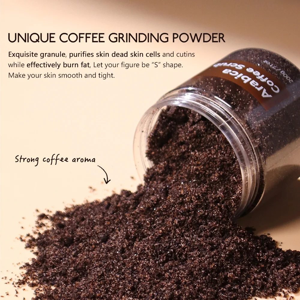 Arabica Coffee Exfoliating Scrub Remove Dead Skin Brighten Smooth Sea Salt Pore Cleaning Anti Cellulite Moisturizing Body Care