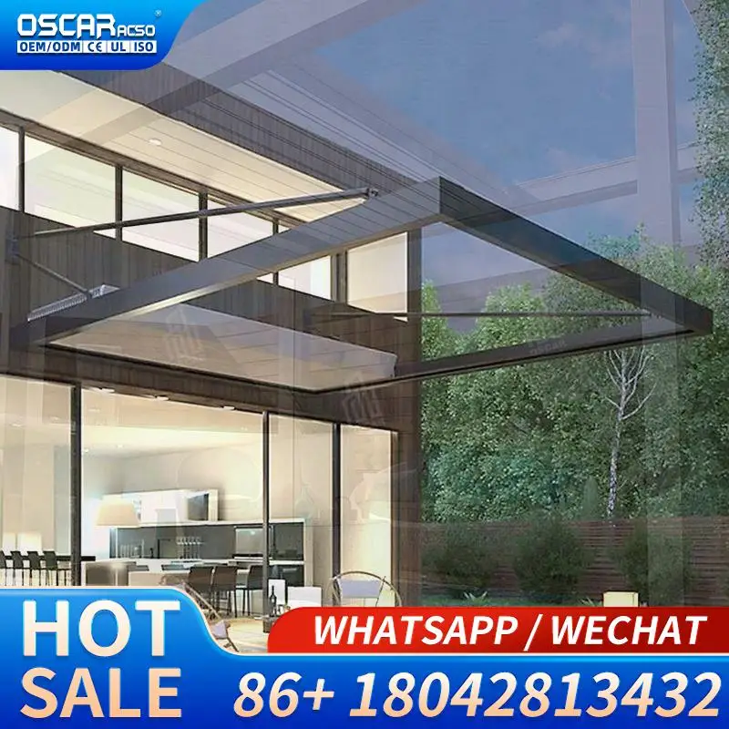 Outdoor Waterproof 3X3m 3x4m Motorized Louver Aluminum Pavilion Bioclimatic Structure for Garden Backyard Terrace Pergola