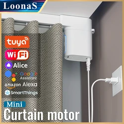 Smart Curtains Automatic Curtain Motor System Mini Tuya Wifi Electric Drive Track Rod Support Alice Alexa Google Assist