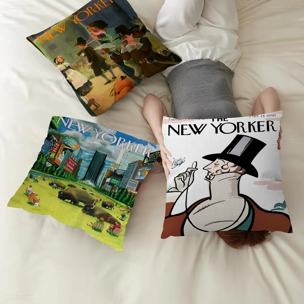 

The-New-Yorker Magazine Classic Vintage 45*45cm Cushion Cover Pillow Cover Decor Pillowcase Home Pillowcase For Couch Pillow