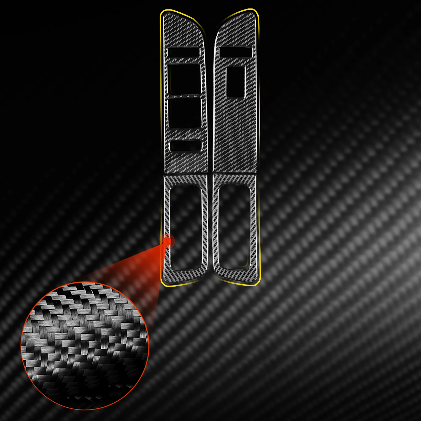 For Ford F-150 Raptor 2009-2014 Car Interior Trim Accessories Real Soft Carbon Fiber Stickers Front Door Window Switch Panel
