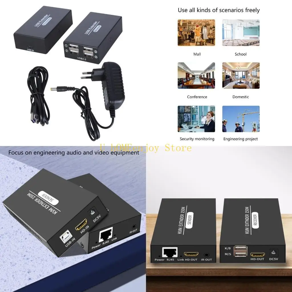 

B0KF HDTV KVM USB Extender HDTV Ethernet Extender for USB Mouse Keyboard Remote Contr