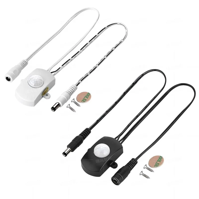 USB/DC Plug Adjustable PIR Infrared Human Motion Sensor Switch DC5V 12V 24V Smart Switch for LED Light Strip Night Lamp Bulb view 6