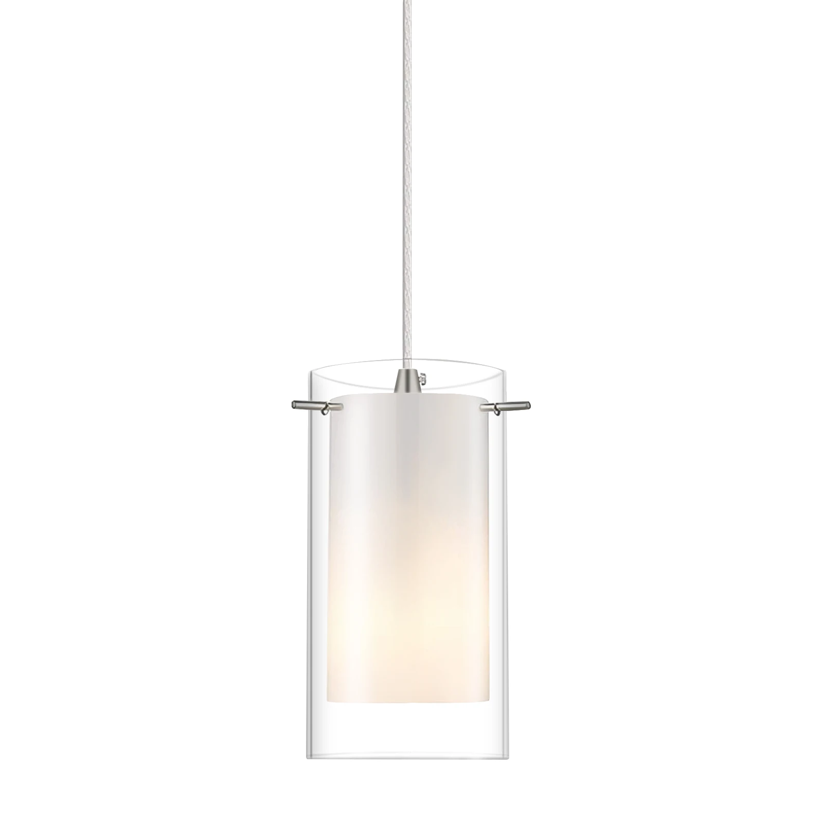 

AKEZON Lustre Nordic Pendant Light Brushed Nickel Pendant Indoor Hanging Lamp with Clear Glass Shade Chandelier for Kit