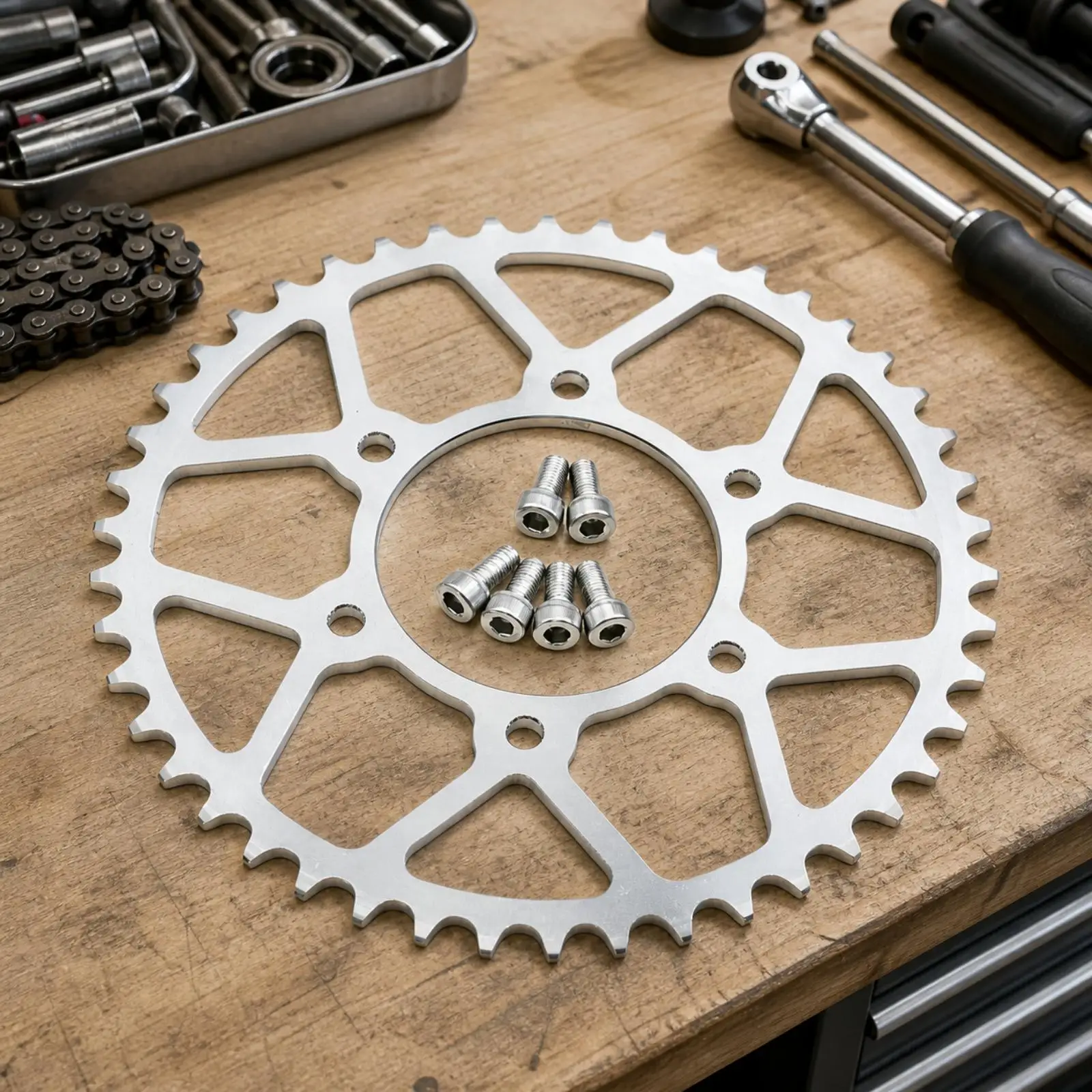 Aluminum Alloy 46 Tooth Rear Sprocket for Extreme Bee Electric All Terrain Motorcycle Drivetrain Part